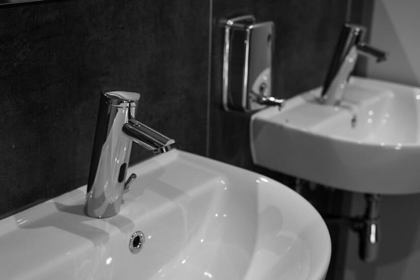 3 compartment sink faucet installation