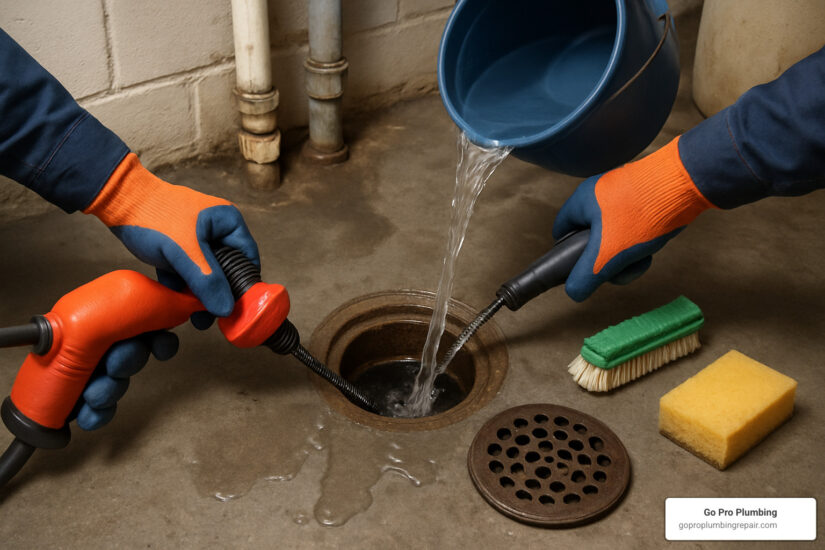 basement drain cleaning