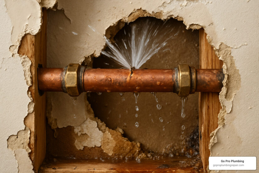 busted water pipe in wall cost