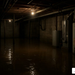cleaning basement after sewer backup