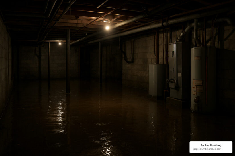 cleaning basement after sewer backup