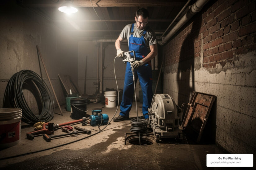 Sewer line blockage removal