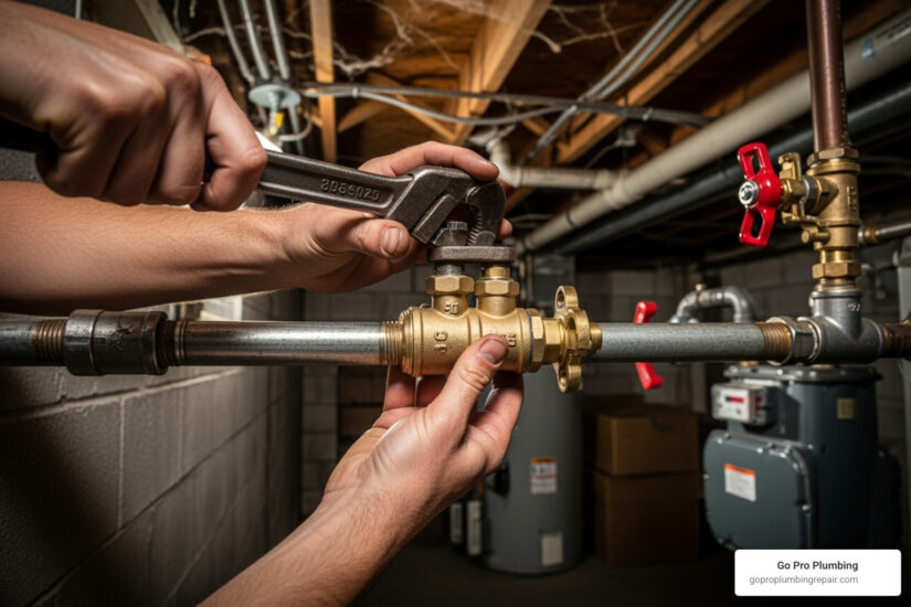 Gas line valve replacement