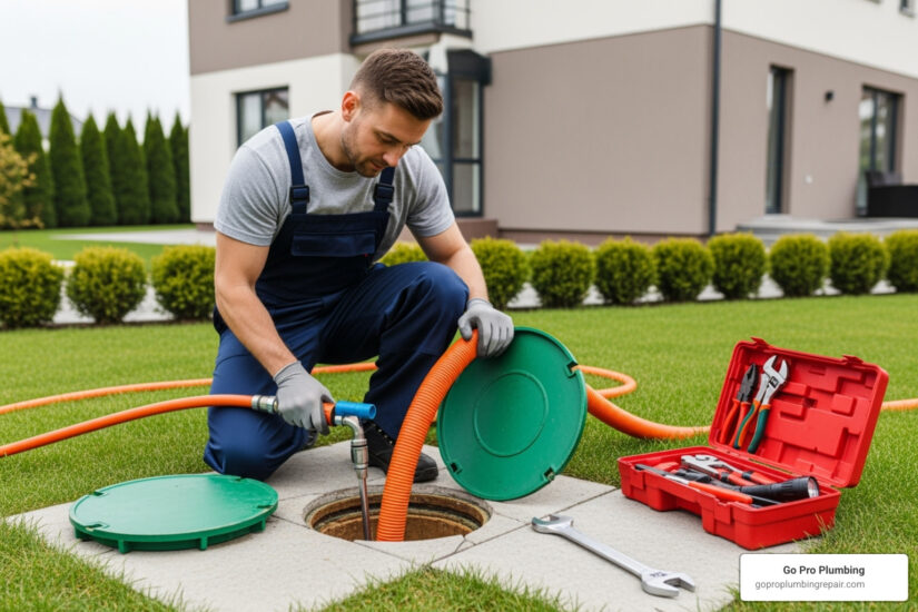clogged sewer line service