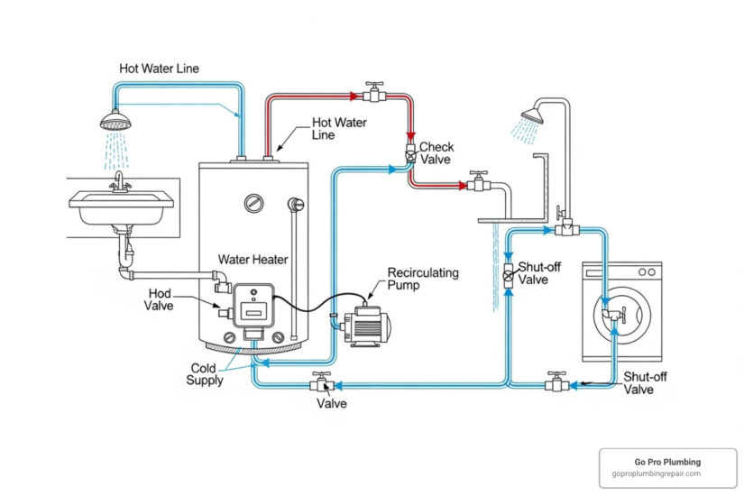 hot water recirculating pump installation diagram