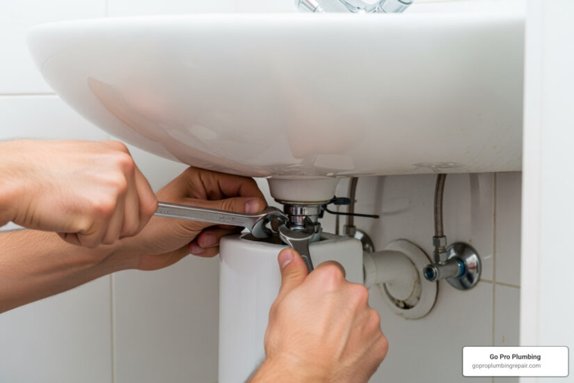 pedestal sink faucet repair