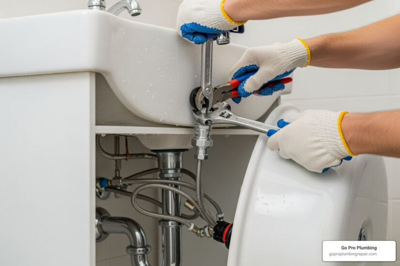 changing faucet on pedestal sink