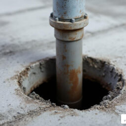 capped pipe in basement floor