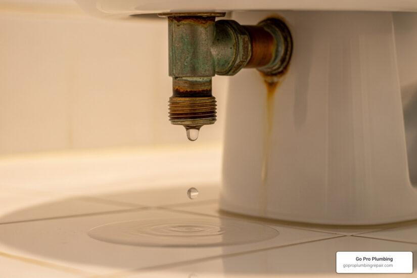 toilet copper pipe leak