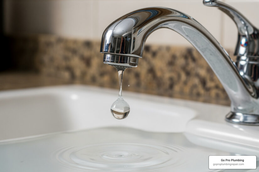 kitchen sink faucet leaking from spout