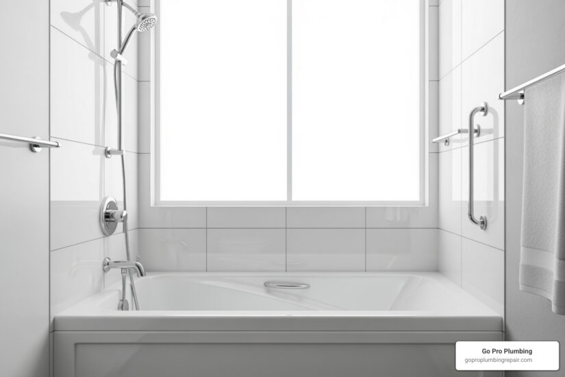modern bathroom with acrylic bath liner - approximate cost of bath liner