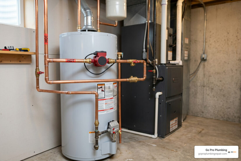 dedicated hot water recirculating loop setup