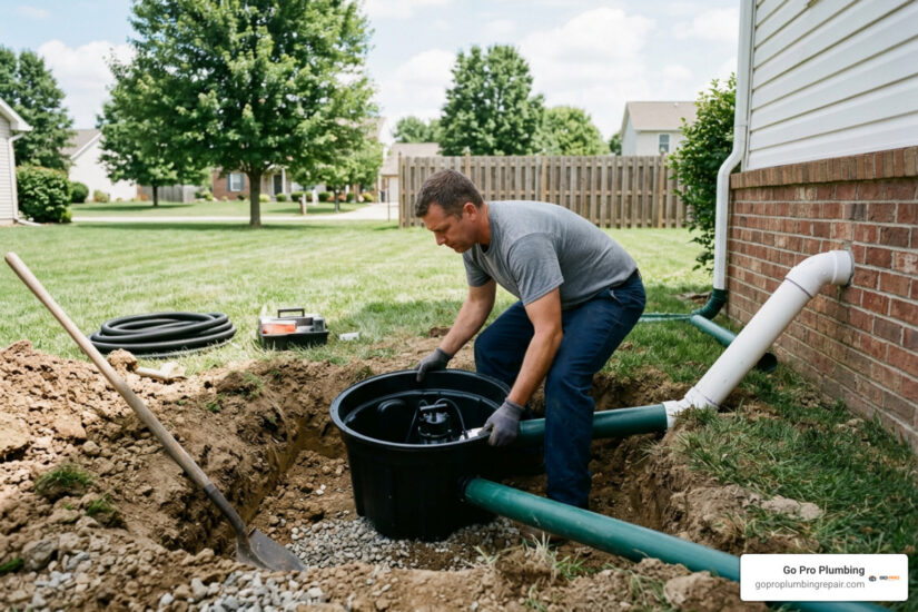 outdoor sump pump installation