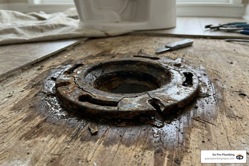 broken toilet flange